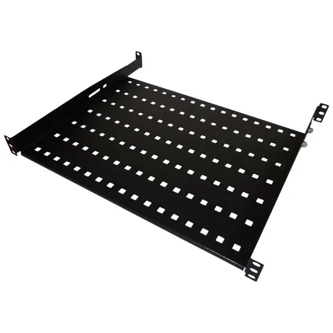 Półka stała 19" 1U głęb.550mm kolor czarny,4 punkty mocowania