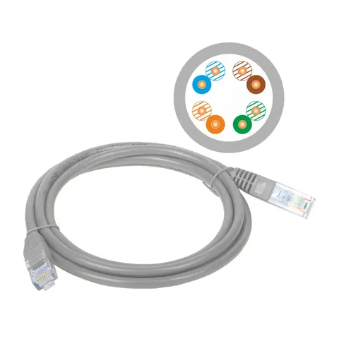 Patch-cord UTP kat.5e 2,0m szary ALANTEC