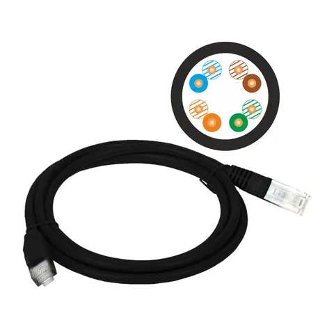 Patch-cord UTP kat.5e 2,0m czarny ALANTEC