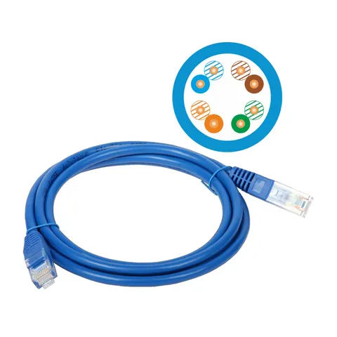 Patch-cord UTP kat.5e 2,0m niebieski ALANTEC