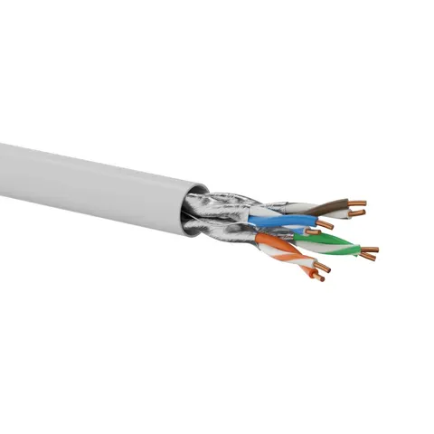 F/FTP Kabel U/FTP (STP) kat.6A LSOH 4x2x23AWG B2CA, szary 500m 550 MHz, 10Gb/s