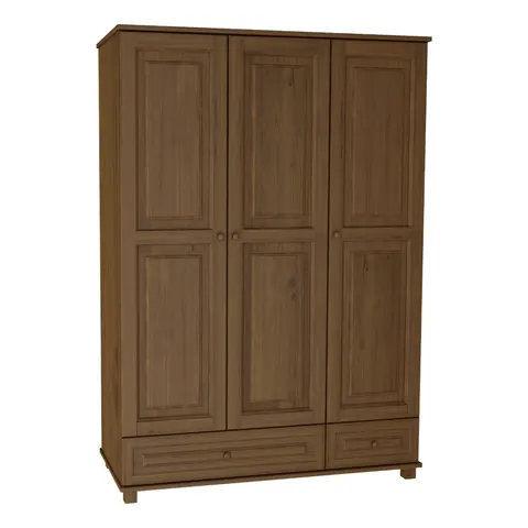 Szafa III Drewniana Sosnowa 120 cm Wieszak+Półki+Szuflada MB 62 Dąb