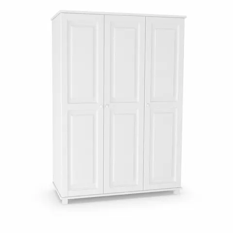 Szafa III Drewniana Sosnowa 120 cm Wieszak+Półki MB 63 Biała
