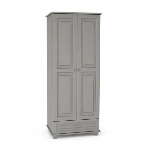 Szafa II Drewniana Sosnowa 90cm Wieszak+Szuflada MB 65 Szara