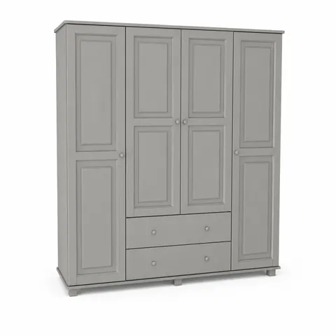 Szafa IV Drewniana Sosnowa 160 cm Wieszak+Półki+Szuflada MB 76 Szara