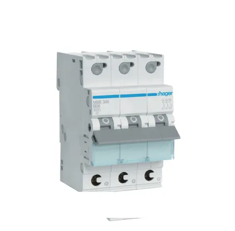 Wyłącznik nadprądowy 3P B 6A 6kA Quick Connect, MCB; MBS306 HAGER