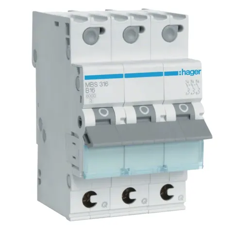 Wyłącznik nadprądowy 3P B 16A 6kA Quick Connect, MCB; MBS316 HAGER