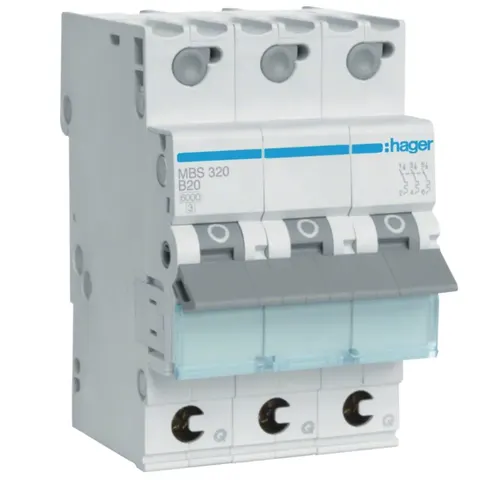 Wyłącznik nadprądowy 3P B 20A 6kA Quick Connect, MCB; MBS320 HAGER