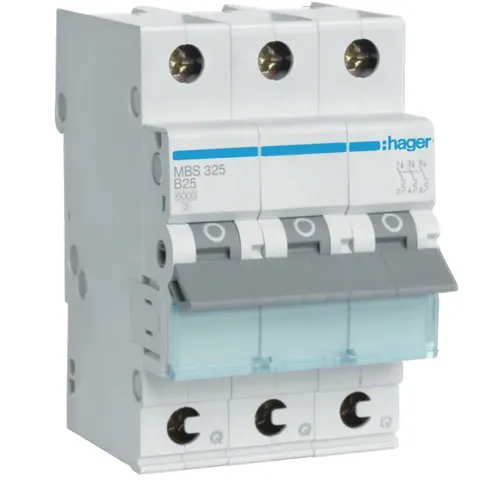 Wyłącznik nadprądowy 3P B 25A 6kA Quick Connect, MCB; MBS325 HAGER