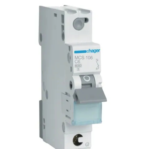 Wyłącznik nadprądowy 1P C 6A 6kA QuickConnect, MCB; MCS106 HAGER