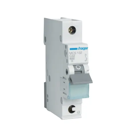 Wyłącznik nadprądowy 1P C 32A 6kA QuickConnect, MCB; MCS132 HAGER