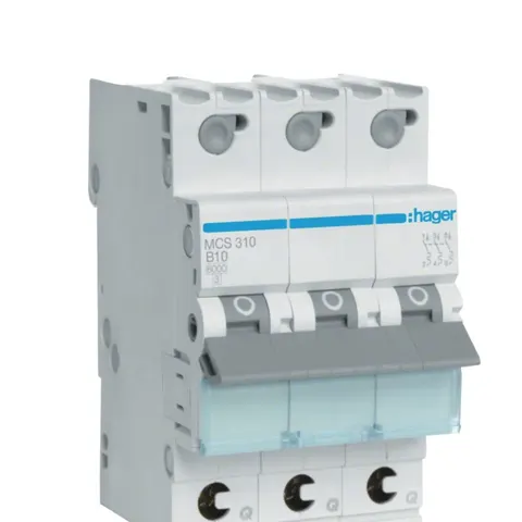 Wyłącznik nadprądowy 3P C 10A 6kA Quick Connect, MCB; MCS310 HAGER