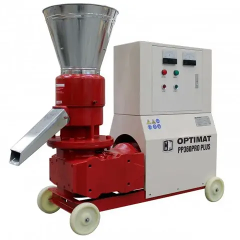 Przemysłowa Peleciarka Granulator Paszy Peletu OPTIMAT PP360PRO PLUS z Obudową 350kg/h - Ø229 mm, peleciarki
