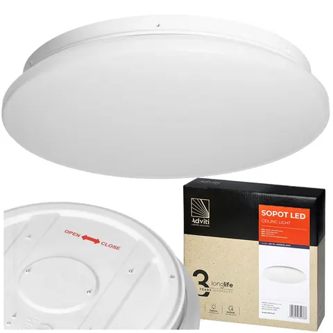SOPOT LED 12W, plafon oświetleniowy, 1190lm, IP20, 4000K, klosz PVC