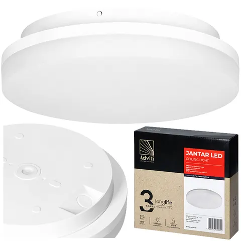 JANTAR LED 30W, plafon oświetleniowy, 3225lm, IP54, 4000K, klosz PC
