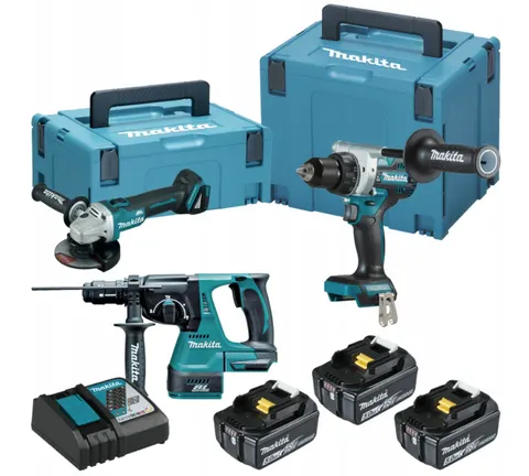 Zestaw MAKITA 2x Makpac DDF486 DHR243 DGA506 3x5Ah