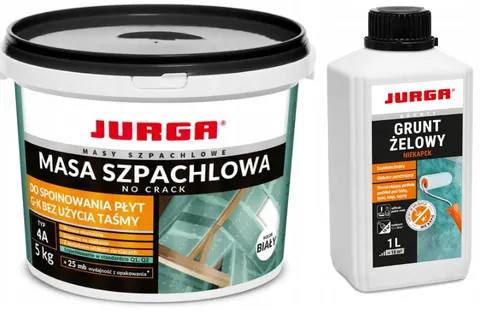 Masa szpachlowa JURGA NO CRACK 5kg + GRUNT ZELOWY 1L