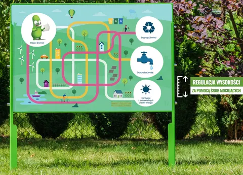 Tablica edukacyjna z kulodromem panel sensoryczny HDPE dla dzieci na plac zabaw
