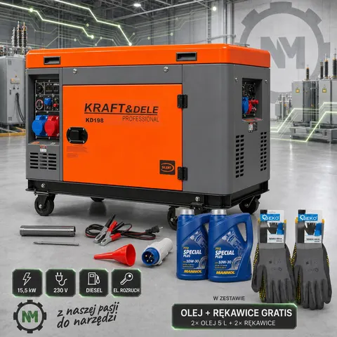 Agregat prądotwórczy jednofazowy DIESEL 14/15,5kW KD198 Kraft&Dele
