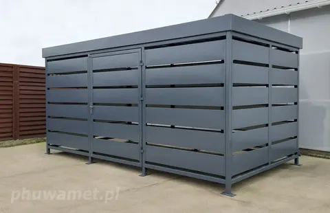 Wiata śmietnikowa 5×2,5 m metalowa