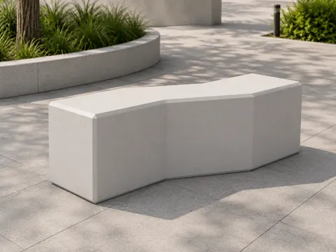 Siedzisko z betonu architektonicznego Fala Deco 176 cm