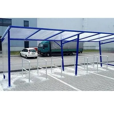 Wiata rowerowa zadaszona poliwęglanem model CITY