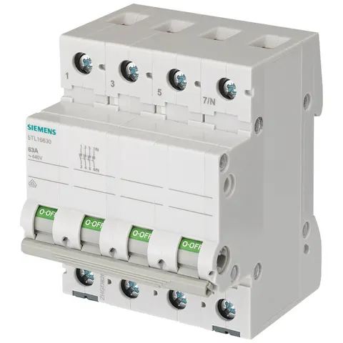 Rozłącznik modułowy 3P+N 63A 400VAC, D=70MM, SENTRON; 5TL1663-0, SIEMENS