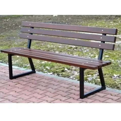 Ławka stalowo drewniana z oparciem 150-180 cm VIKI III