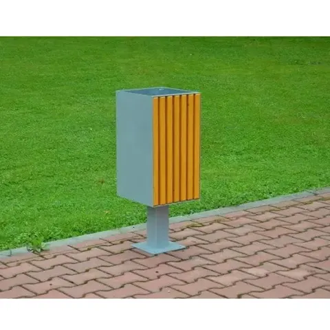 Kosz miejski stalowo drewniany 35 l wolnostojący One