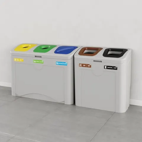 Pojemniki do segregacji odpadów 5×50 litrów Minimal