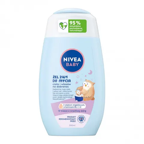 Nivea Baby żel 2w1 do mycia ciała i włosów na dobranoc 200ml