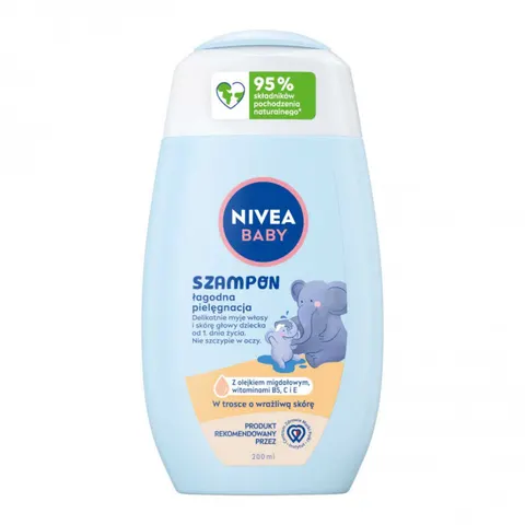 NIVEA BABY Szampon do włosów dla dzieci ŁAGODNA PIELĘGNACJA, 200 ml