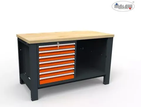 Stół warsztatowy ST14/08 Dwójka 1400 mm 7 szuflad narzędzia