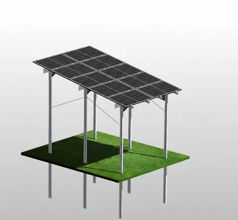 Carport K6500 konstrukcja stalowa gruntowa PV