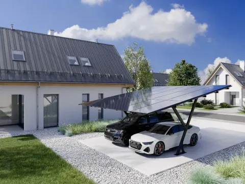 Carport fotowoltaiczny wzmocniona konstrukcja