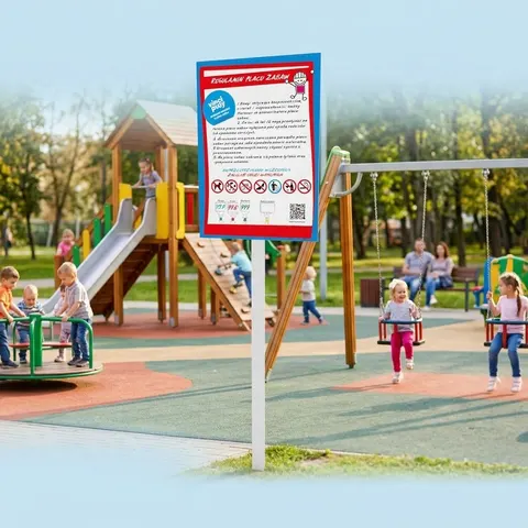 Tablica z regulaminem na plac zabaw 0906