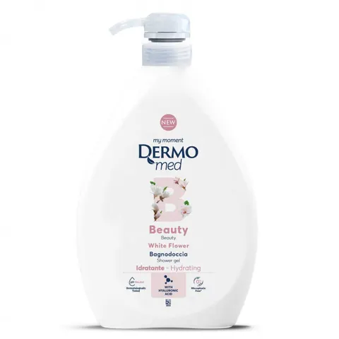 DERMOMED Żel pod prysznic BIAŁE KWIATY, 1000 ml z pompką