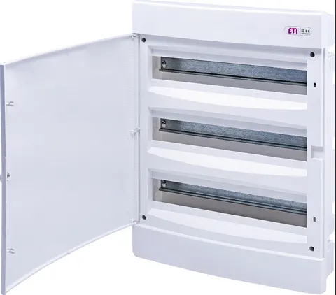 Rozdzielnica modułowa podtynkowa 3x18M 54 moduły, IP40, drzwi białe, ECM3X18PO-s DIDO; 001101098, ETI POLAM