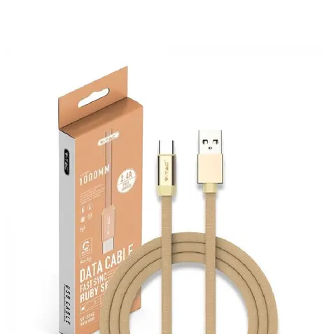 Przewód Micro USB 1m typ-c ZŁOTY (seria platinum) VT-5334