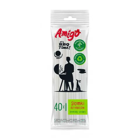 AMIGO Słomki do napojów BIO PAPIEROWE, 40 szt