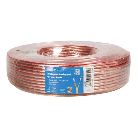 CA1084 - Kabel głośnikowy 2x2,5 mm², długość 25 m. LogiLink