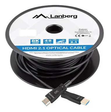 30FB - Kabel Ultra High Speed HDMI 2.1, AOC 8K, 48Gb, dł. 50 m. Lanberg