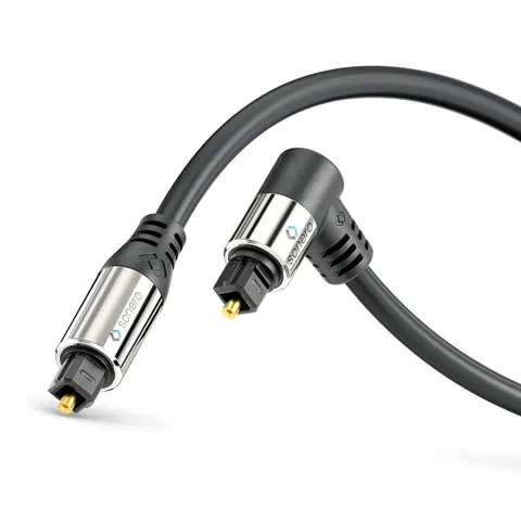 OC110 - Kabel Optyczny Audio (Toslink) z wtykiem kątowym, 3 m. Sonero Premium