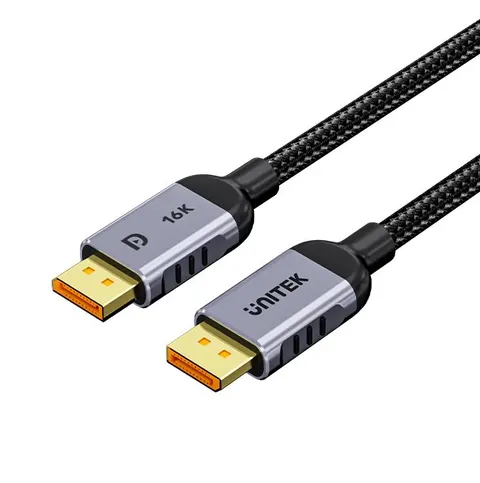 1626GY - Kabel DisplayPort 2.1, 8K@120Hz, 80Gbps, 3 m w oplocie. Unitek