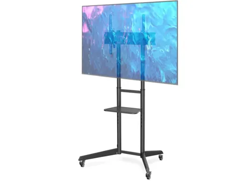Digitus Stojak mobilny pojedynczy z półką 1xLCD max. 70" max. 50kg, VESA max. 600x400