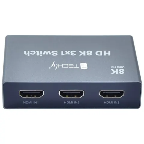 HDMI-2138KT - Switcher, Przełącznik 3x1 HDMI 2.1, 8K/UHD. Techly