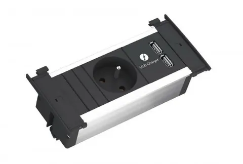 KAPSA XS - Panel do zabudowy 1xUTE + USB A/A 15W. Bachmann