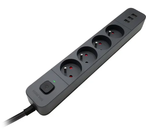 SFS 133 - Listwa zasilająca 4gn 230V / 3x USB Charger, kabel dł. 1,5m Defender