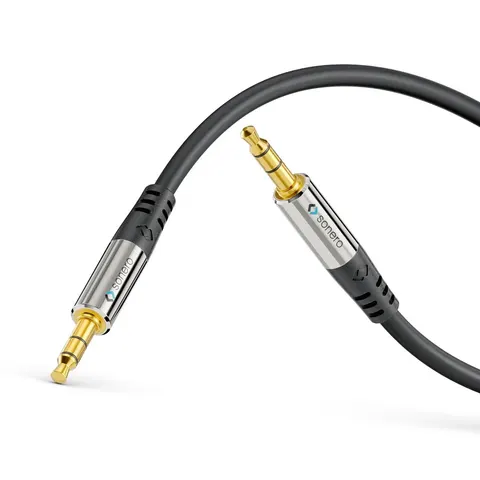 AC500 - Kabel Audio jack 3,5mm z pozłacanymi stykami, 2m. Sonero Premium
