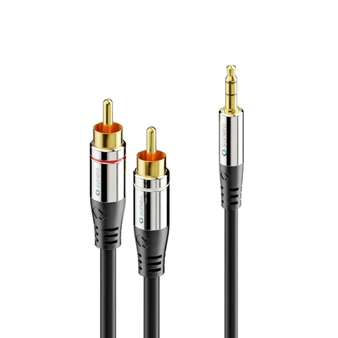 AC600 - Kabel Stereo Jack 3,5 mm na 2xRCA, długości 1 m. Sonero Premium
